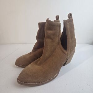 Jeffrey Campbell Cromwell Western Cutout Ankle Boots Women's Tan Brown Size 7